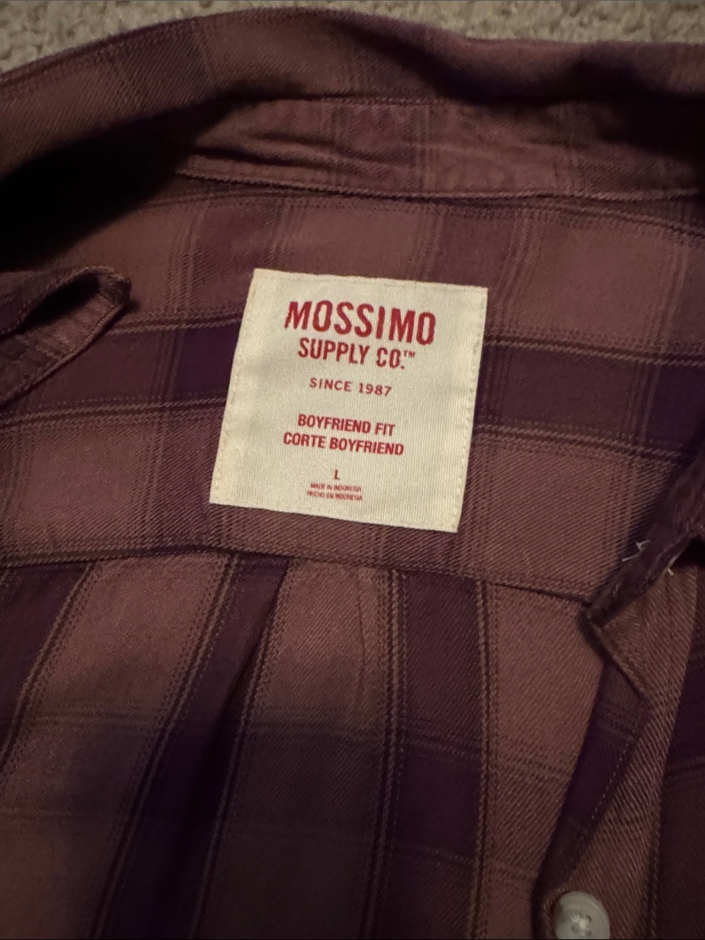 Mossimo Supply Co. Women's Purple Plaid Button-Down Shirt - Picture 2 of 6